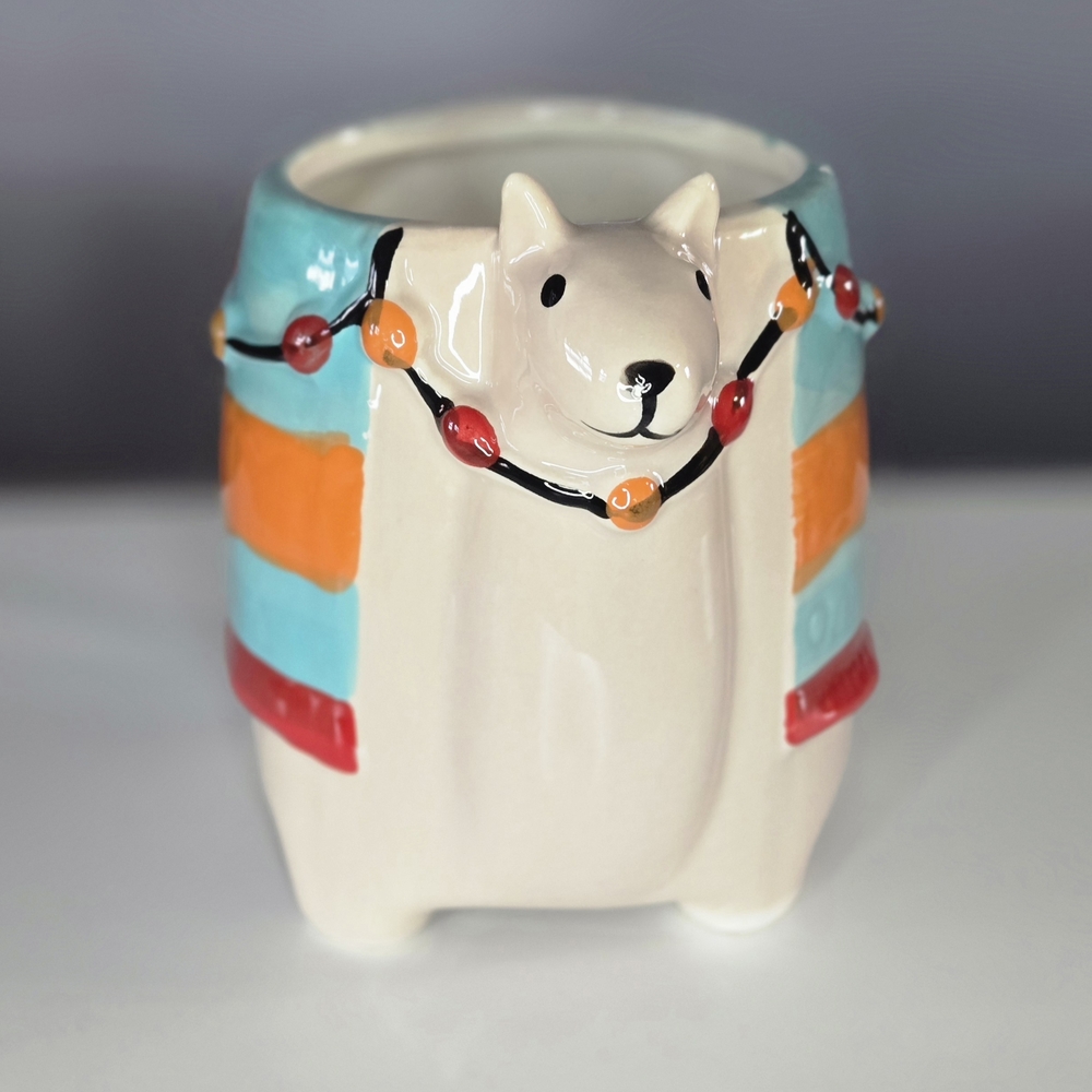 Sheffield Home Llama Planter Critter Collection Ceramic Boho Animal Pot